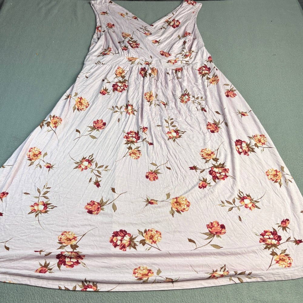Bellino USA Floral V-Neck Empire Waist Midi Dress Pink Lavender Womens 3X JD2083